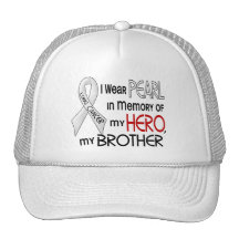Pearl In Memory Of My Brother Lung Cancer Trucker Hats