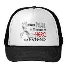 Pearl In Memory Of My Friend Lung Cancer Mesh Hat