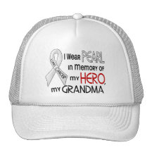 Pearl In Memory Of My Grandma Lung Cancer Mesh Hat