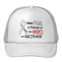 Pearl In Memory Of My Mother Lung Cancer Mesh Hats