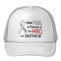 Pearl In Memory Of My Nephew Lung Cancer Hats