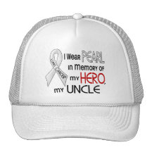 Pearl In Memory Of My Uncle Lung Cancer Trucker Hats