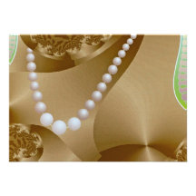 Pearl necklace photo personalised invitations