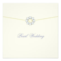 Pearl Wedding Anniversary with Diamonds & Pearls Custom Announcements