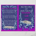 Pearls and Lace Bi-fold Wedding Program Personalised Flyer