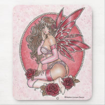 Pearls And Roses Fairy Mousepad
