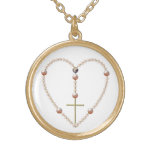 "Pearls" heart-shaped Rosary Necklace