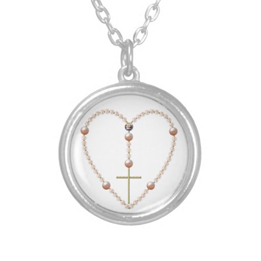 "Pearls" heart-shaped Rosary Necklace