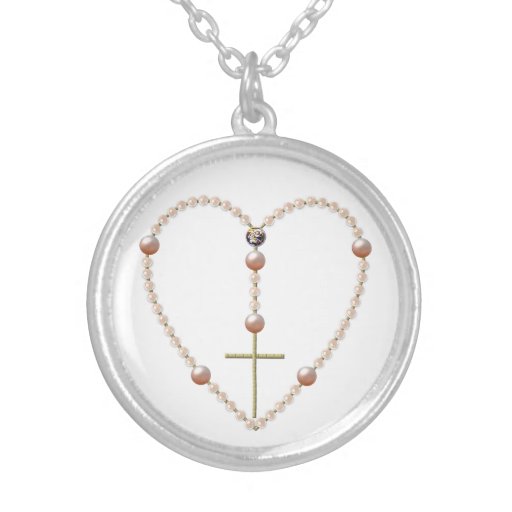 "Pearls" heart-shaped Rosary Necklace