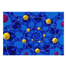 Pearly spiral in a blue matrix photo custom invitation