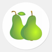 Pears Round Stickers