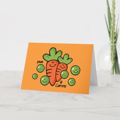 Peas And Carrots Greeting Cards by pinkinkart