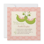 Peas in a Pod Girl Twins Baby Shower Invitation