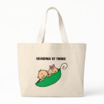 Peas in a Pod Grandma of Twins Canvas Bags