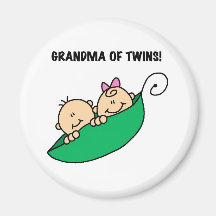 Peas in a Pod Grandma of Twins Fridge Magnets