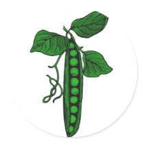 Peas in Pod Round Stickers