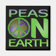 Peas on Earth Fridge Magnet