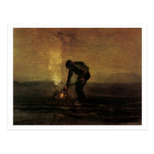 Peasant Burning Weeds, Vincent van Gogh Postcard