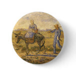 Peasant Couple Going to Work by Vincent van Gogh buttons