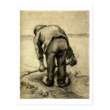 Peasant Lifting Beet, Vincent van Gogh Post Cards