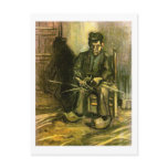 Peasant Making a Basket, Vincent van Gogh postcards