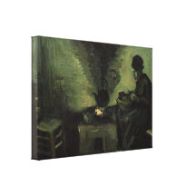 Peasant Woman by the Fireplace - Vincent van Gogh Gallery Wrapped Canvas