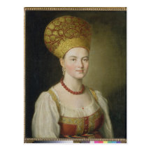 Peasant Woman in Russian Costume, 1784 Post Card