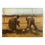 Peasant Woman Planting Potatoes; Vincent van Gogh cards