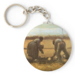 Peasant Woman Planting Potatoes; Vincent van Gogh keychains