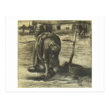 Peasant Woman Planting Potatoes, Vincent van Gogh Post Card
