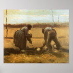 Peasant Woman Planting Potatoes; Vincent van Gogh Poster