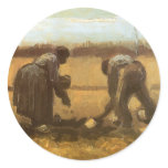 Peasant Woman Planting Potatoes; Vincent van Gogh stickers