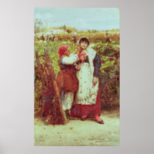 Peasants in a vineyard print
