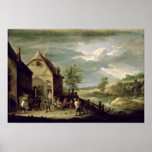 Peasants Playing Boules Poster