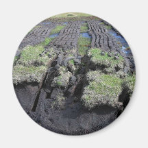 Peat Cutting In Ireland Magnet