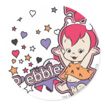 Pebbles Purple Heart Round Stickers