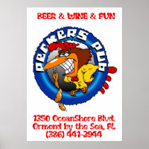 Peckers Pub Logo Poster