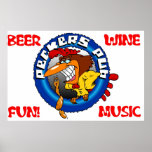 Peckers Pub Main Sign Logo posters