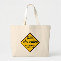 Pedal Harder Highway Sign Canvas Bags