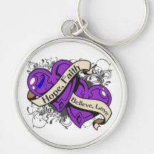 Pediatric Stroke Hope Faith Dual Hearts Key Chains