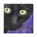 Peek-a-boo - Black Cat Magnet