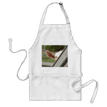 Peek a boo white goat! Cute goat waiting picture Apron