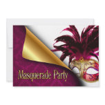 Peekaboo Masquerade Damask Party Personalized Invitation