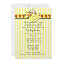 Peeking Baby Duck Neutral Baby Shower Invitation