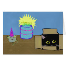 Peeking Cat Party Greeting Cards