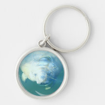 Peeking Manatee  Keychain