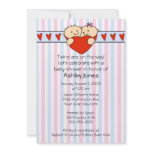 Peeking Twins Baby Shower Invitation