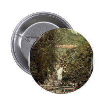 Peel, Glen Helen Waterfall, Isle of Man, England r Pinback Button