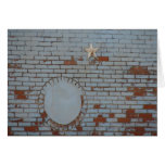 Peeling Blue Paint on Brick Wall Card