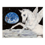 Pegasus horse Moon & Earth Fantasy postcard